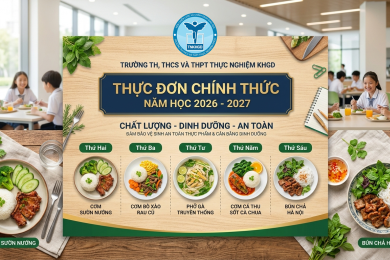 Thực đơn chính thức năm học 2026 - 2027